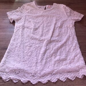 White Lace Short Sleeve Top